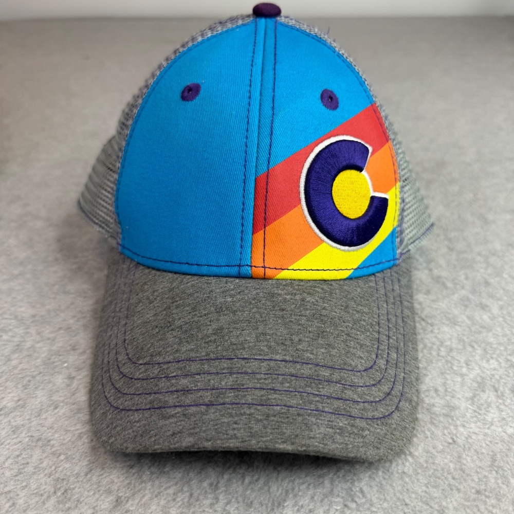 YoColorado Trucker Hat Kids 3-7Y Blue Grey Rainbow Colorado Flag Snapback Cap